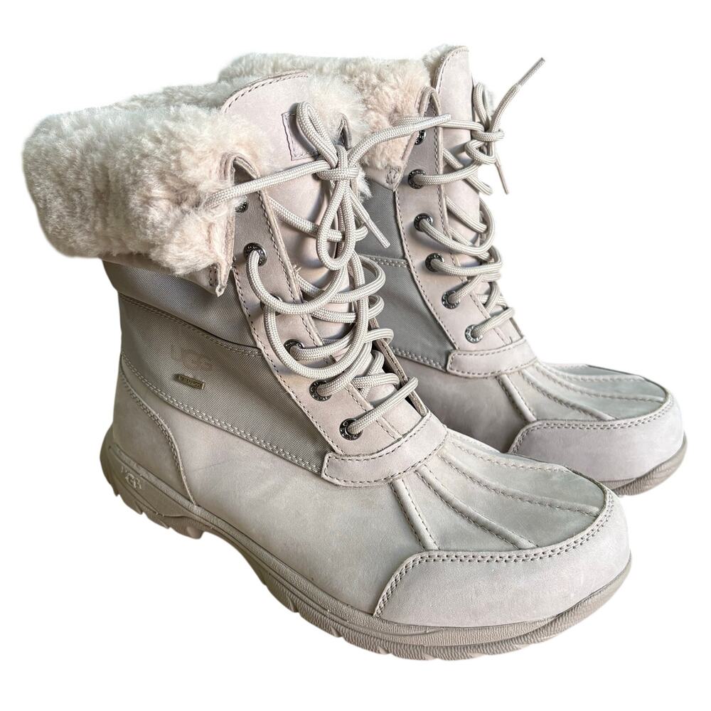 BRAND NEW UGG Butte Mono Putty Leather Fur Snow Winter Boots Men's 10 - 1120979
